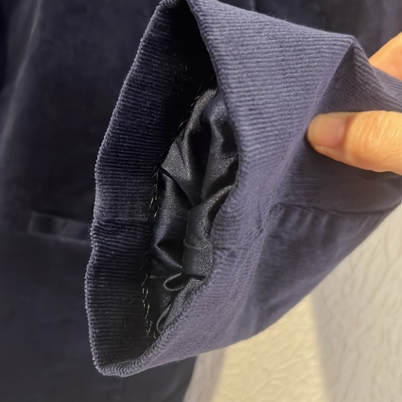 Eileen Fisher Mid Night blue Notch Lapel Corduroy Blazer size 6 - Picture 7 of 14
